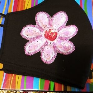 Sequin Flower Reversible mask with filter